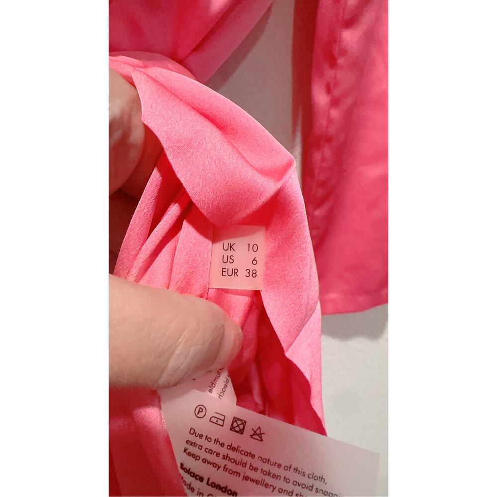 solace london tibby maxi pleated dress pink  size UK10/US6 - Picture 9 of 10